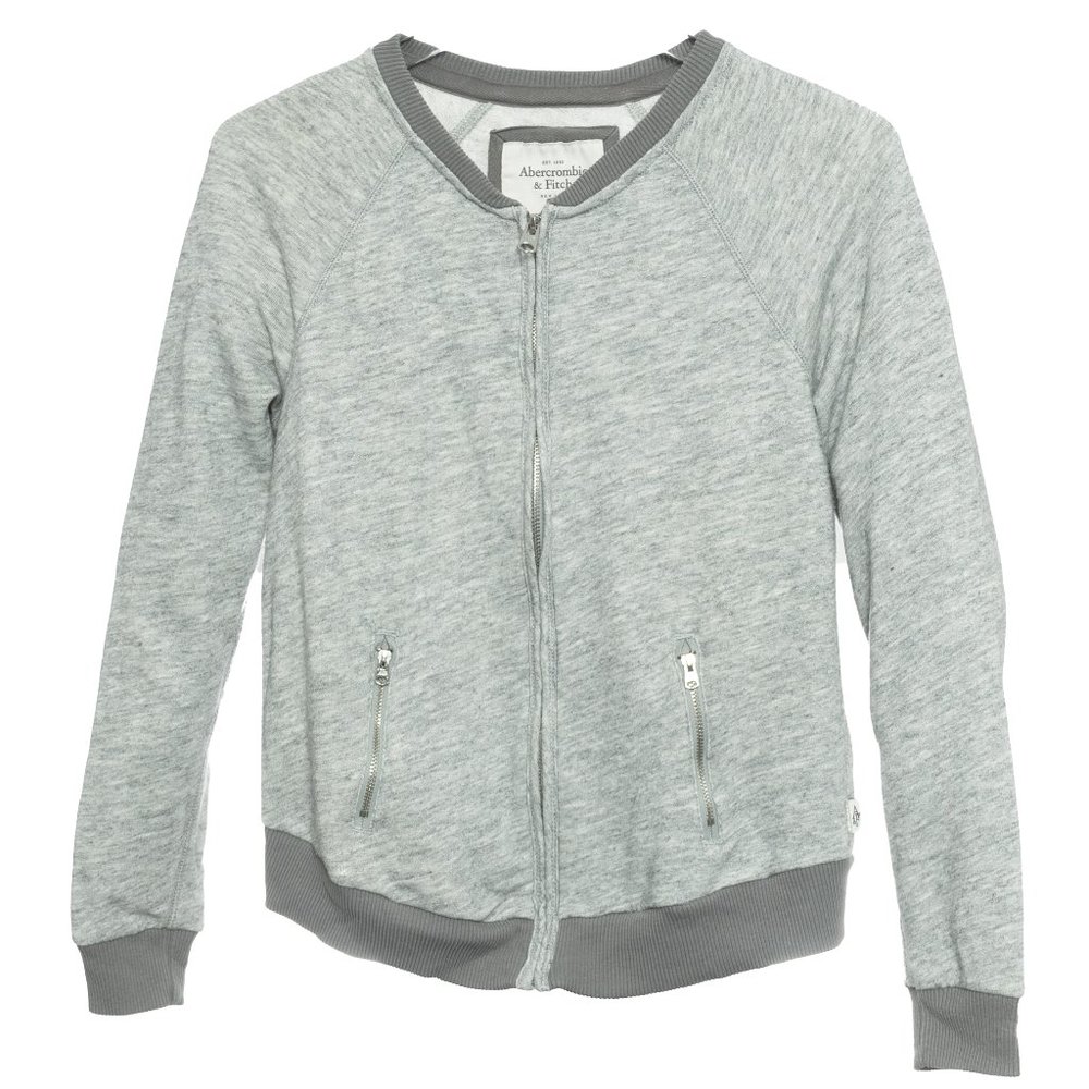 Abercrombie & Fitch Zip Up Heather Grey Sweatshirt Size Medium